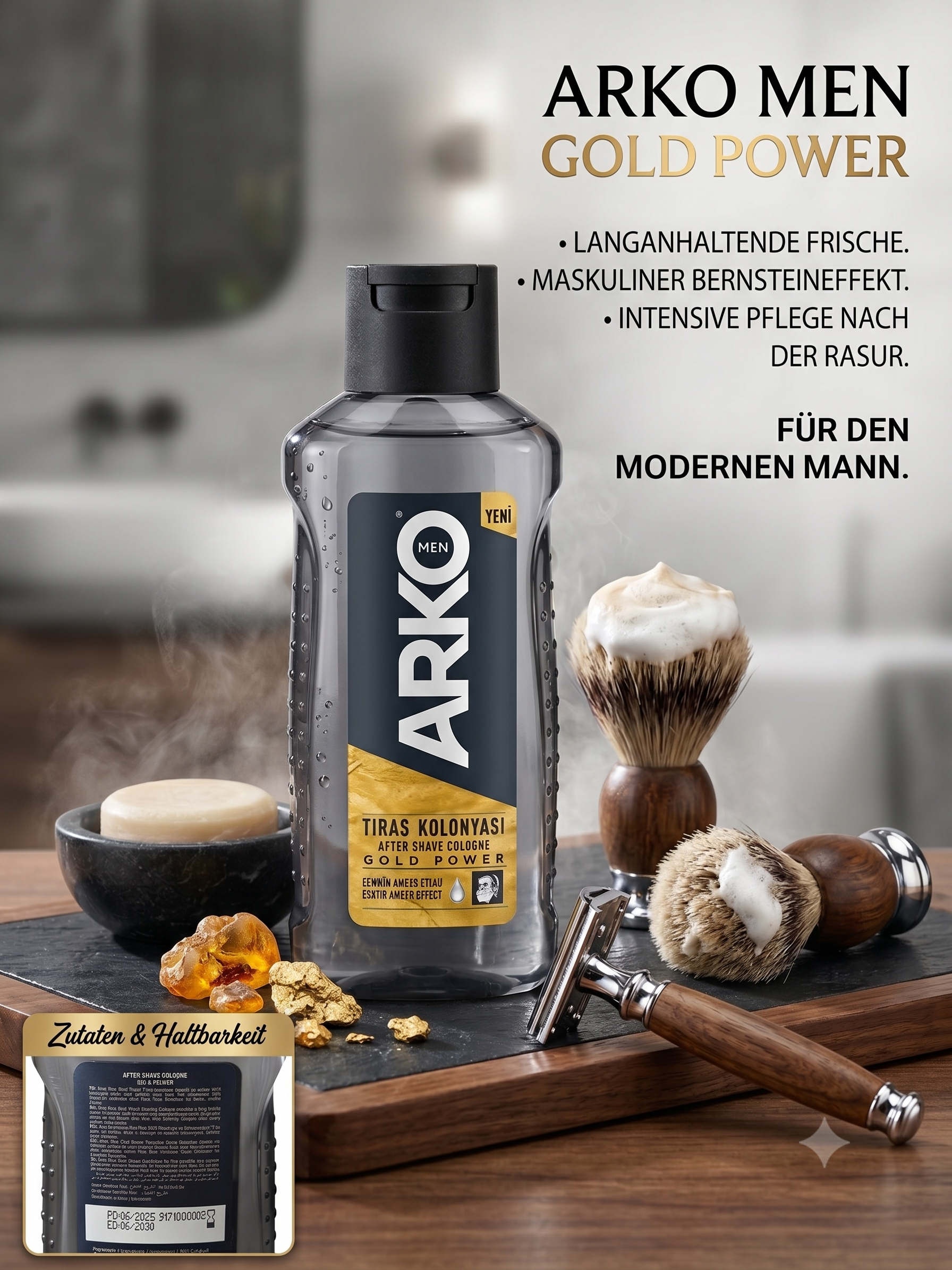 Arko Men Gold Power Aftershave 255ml – Intensiv Pflegend & Langanhaltend