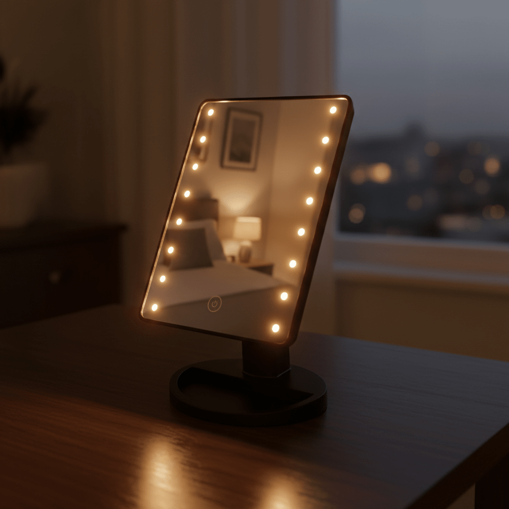 Schminkspiegel 16 LED Touch Dimmbar Schwarz - Rasori Razors