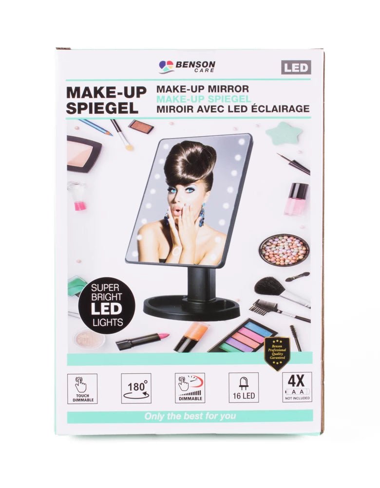 Schminkspiegel 16 LED Touch Dimmbar Schwarz - Rasori Razors